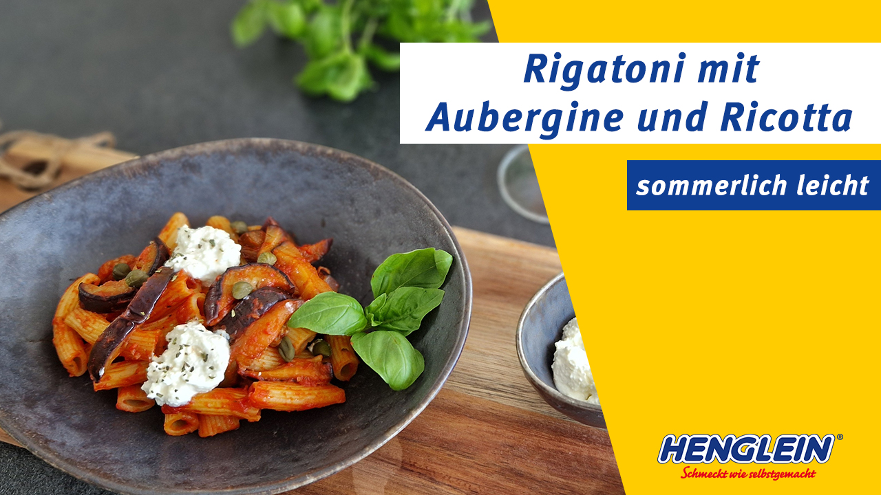 Rigatoni mit Aubergine und Ricotta